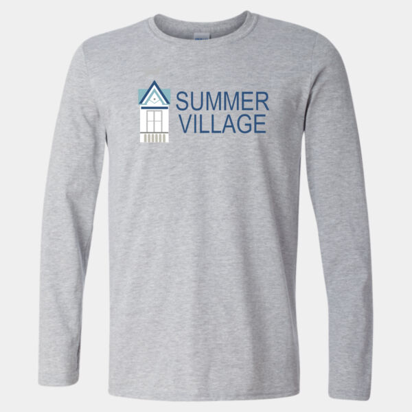  - Softstyle® Long Sleeve T-Shirt with Full Color boat on back Thumbnail