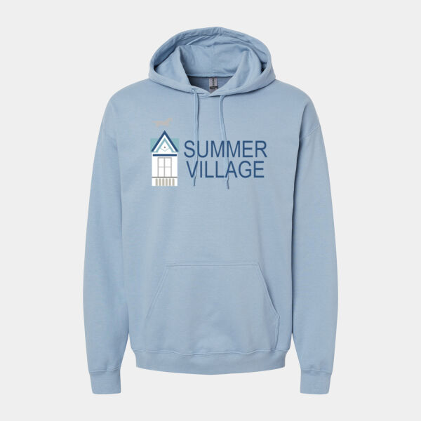  - Softstyle® Hooded Sweatshirt with Wave in Blue Fade on back Thumbnail
