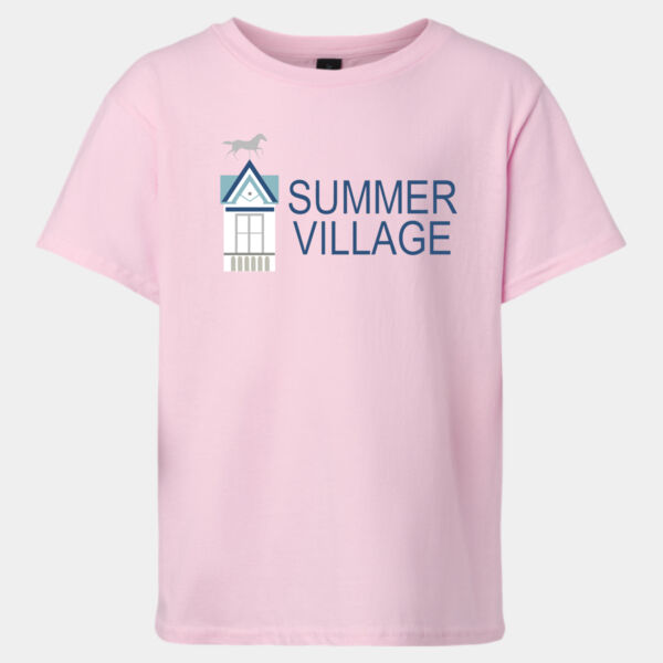   - Softstyle® Youth T-Shirt with Wave in Blue Fade on back Thumbnail